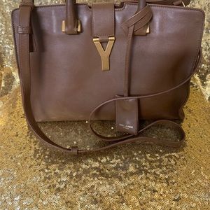 💕 Saint Laurent Brown Leather Small Cabas 💕